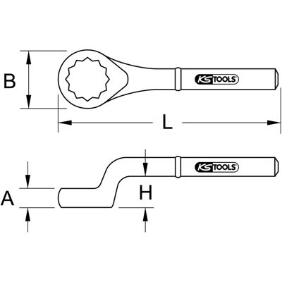KS Tools - Impact Ring-Schlüssel 75° gekröpft 115mm KS Tools - Impact Ring-Schlüssel 75° gekröpft 115mm