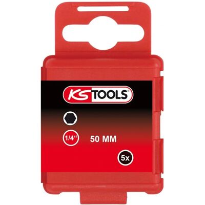 KS Tools 911.3581 Set da 5 punte con innesto esagonale da 1/4" - Nichelato KS Tools 911.3581 Set da 5 punte con innesto esagonale da 1/4" - Nichelato