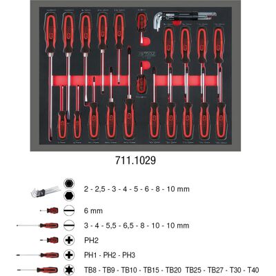 KS Tools 711.1029 Manual Screwdriver Set - Workshop System Insert KS Tools 711.1029 Manual Screwdriver Set - Workshop System Insert