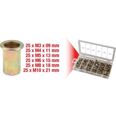 KS Tools 970.0610 Assortiment de Rivets - Acier, 150 pcs KS Tools 970.0610 Assortiment de Rivets - Acier, 150 pcs