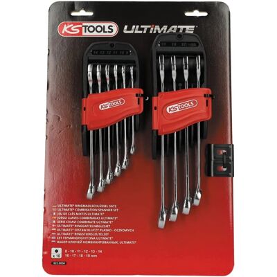 KS TOOLS - Set di 10 chiavi combinate metriche - Supporto 8-19mm KS TOOLS - Set di 10 chiavi combinate metriche - Supporto 8-19mm