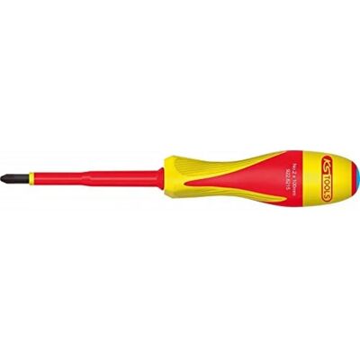 KS Tools Geïsoleerde Pozidriv PZ1 Schroevendraaier - 80mm - Veiligheidsgereedschap KS Tools Geïsoleerde Pozidriv PZ1 Schroevendraaier - 80mm - Veiligheidsgereedschap