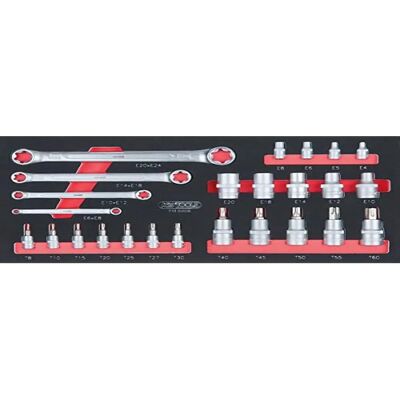 Set KS Tools ULTIMATE da 25 pezzi con bussole e TORX Set KS Tools ULTIMATE da 25 pezzi con bussole e TORX