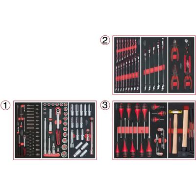 Kstools Modèle 714.0158 - Ensemble d'outils pour voiture avec 3 tiroirs - Publicité Kstools Modèle 714.0158 - Ensemble d'outils pour voiture avec 3 tiroirs - Publicité