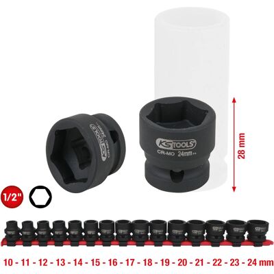 Set de 15 llaves de vaso KS Tools 515.0055 - Acero cromo molibdeno, Muy corto Set de 15 llaves de vaso KS Tools 515.0055 - Acero cromo molibdeno, Muy corto