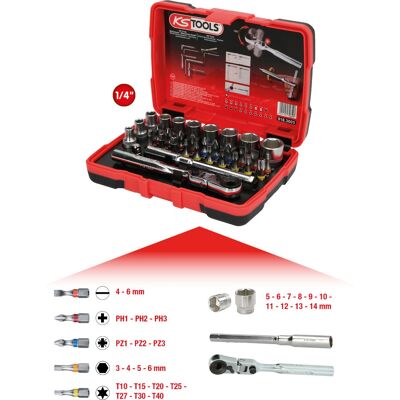 Set di bussole KS Tools 918.3005 - Codifica colore, 33 pezzi Set di bussole KS Tools 918.3005 - Codifica colore, 33 pezzi