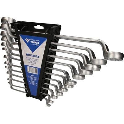 Brilliant Tools BT012012 Set di chiavi doppie a 75° - Professionale Brilliant Tools BT012012 Set di chiavi doppie a 75° - Professionale