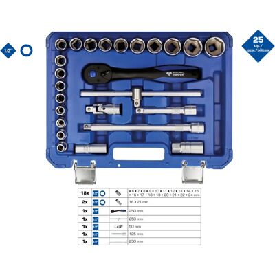 Brilliant Tools BT022025 Juego de llaves de vaso - 25 Piezas Brilliant Tools BT022025 Juego de llaves de vaso - 25 Piezas