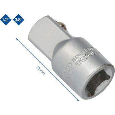 Brilliant Tools BT022905 Adaptador cromado 1/2'' para 3/8'' - Extensão Brilliant Tools BT022905 Adaptador cromado 1/2'' para 3/8'' - Extensão