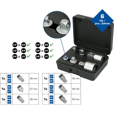 Brilliant Tools BT024006 Set di adattatori per chiavi - 6 pezzi Brilliant Tools BT024006 Set di adattatori per chiavi - 6 pezzi