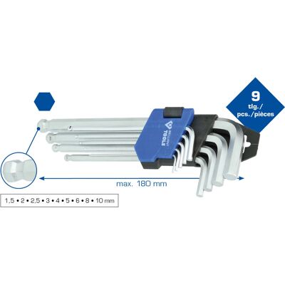 Brilliant Tools BT045009 Jeu de Clés Allen Angulaires - 9 Pièces - Publicité Brilliant Tools BT045009 Jeu de Clés Allen Angulaires - 9 Pièces - Publicité