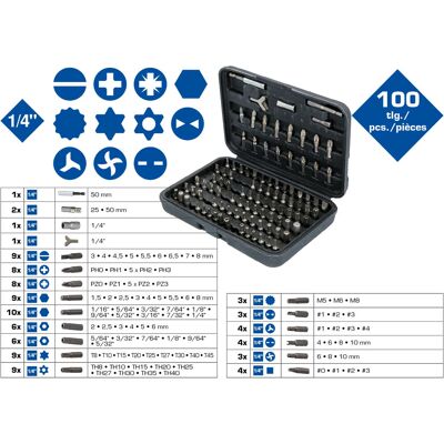 Zestaw bitów do wkrętaków Brilliant Tools BT053100 - 100 sztuk Zestaw bitów do wkrętaków Brilliant Tools BT053100 - 100 sztuk