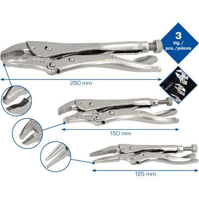 Brilliant Tools Zestaw szczypiec regulowanych - 3 szt. Brilliant Tools Zestaw szczypiec regulowanych - 3 szt.