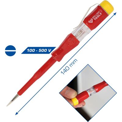 Brilliant Tools BT120900 Voltage Tester Screwdriver - Nickel-Plated, Fully Insulated, 100-500V Brilliant Tools BT120900 Voltage Tester Screwdriver - Nickel-Plated, Fully Insulated, 100-500V