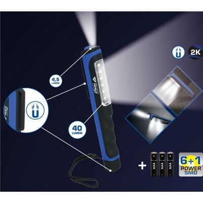 BRILLIANT TOOLS BT130900 lampada da lavoro - Torcia di ispezione con 6+1 SMD BRILLIANT TOOLS BT130900 lampada da lavoro - Torcia di ispezione con 6+1 SMD