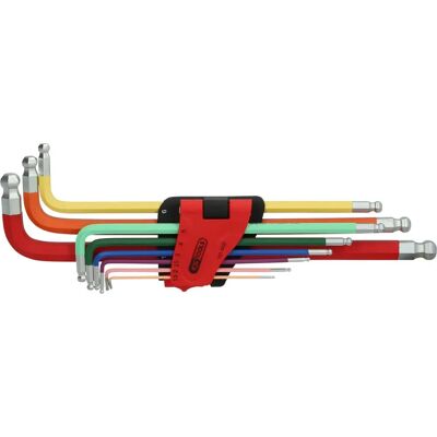 Conjunto de chaves hexagonais KS Tools 151.3222 - Extra longo, 9 peças Conjunto de chaves hexagonais KS Tools 151.3222 - Extra longo, 9 peças