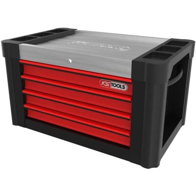 KS TOOLS Werkstattwagenaufsatz - Schwarz/Rot - 4 Schubladen KS TOOLS Werkstattwagenaufsatz - Schwarz/Rot - 4 Schubladen
