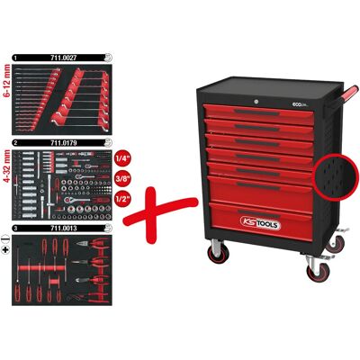 KS Tools 897.7215 Werkzeugwagen - 215 Teile, 7 Schubladen, Stahl KS Tools 897.7215 Werkzeugwagen - 215 Teile, 7 Schubladen, Stahl
