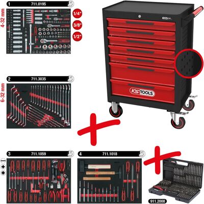 KS Tools 897.7515 Werkzeugwagen - Hochwertiger Stahlwagen mit 7 Schubladen KS Tools 897.7515 Werkzeugwagen - Hochwertiger Stahlwagen mit 7 Schubladen