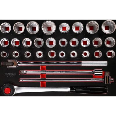 KS Tools 811.0032 Steckschlüsselsatz - 3/4 Zoll, 32 Teile KS Tools 811.0032 Steckschlüsselsatz - 3/4 Zoll, 32 Teile