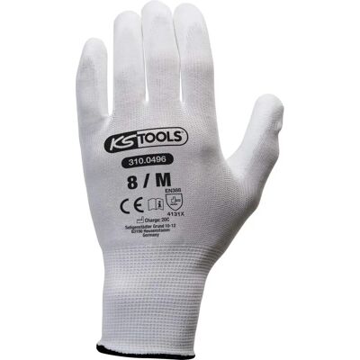 Gants de Travail KS Tools - Blanc, Taille 8 - Gants de Travail Gants de Travail KS Tools - Blanc, Taille 8 - Gants de Travail