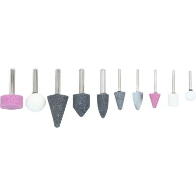 BRILLIANT TOOLS - Juego de 10 herramientas abrasivas para amoladora recta BRILLIANT TOOLS - Juego de 10 herramientas abrasivas para amoladora recta