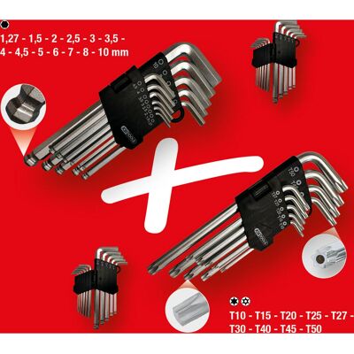 KS Tools 151.4000 Sæt med inbus og Torx-skruetrækkere - Værktøjssæt KS Tools 151.4000 Sæt med inbus og Torx-skruetrækkere - Værktøjssæt