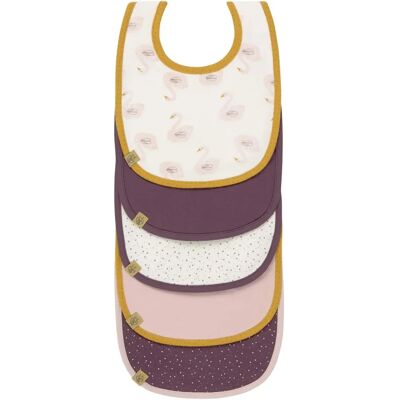 Lässig Little WaterSwan Purple Baby Bibs - 5 Pack Lässig Little WaterSwan Purple Baby Bibs - 5 Pack