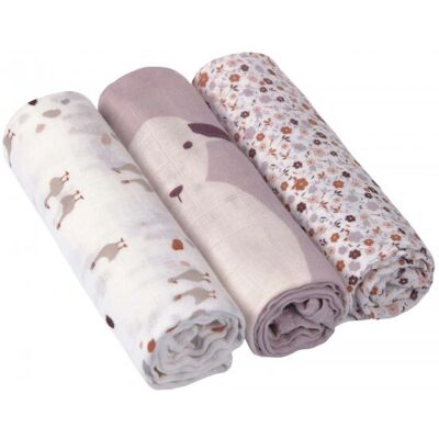 Lässig Babydeken & Swaddles - Tiny Farmer, 80x80cm, Set van 3 Lässig Babydeken & Swaddles - Tiny Farmer, 80x80cm, Set van 3