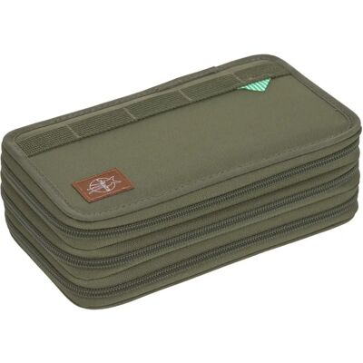 Lässig Unique Olive Pencil Case - 3 Compartments - Recycled Polyester Lässig Unique Olive Pencil Case - 3 Compartments - Recycled Polyester