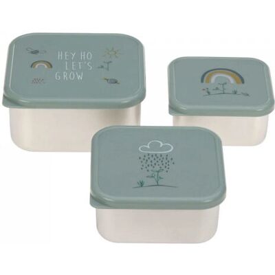Lässig Stainless Steel Lunch Box Set - 3 pcs, Green Lässig Stainless Steel Lunch Box Set - 3 pcs, Green