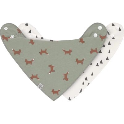 Little Forest Fox Bio-Baumwolle Baby Lätzchen & Halstücher - Olive Little Forest Fox Bio-Baumwolle Baby Lätzchen & Halstücher - Olive