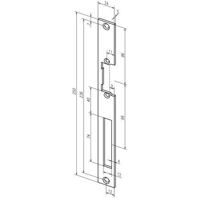 ASSA ABLOY Flachschliessblech 338 - Door Lock Plate ASSA ABLOY Flachschliessblech 338 - Door Lock Plate
