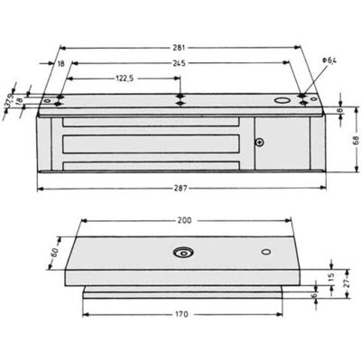 Assa Abloy effeff 828-44 - Magnetverschluss mit Platte Assa Abloy effeff 828-44 - Magnetverschluss mit Platte