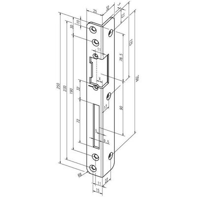 ASSA ABLOY Sicherheit Eckplatte - Türschloss Sicherheitsblech ASSA ABLOY Sicherheit Eckplatte - Türschloss Sicherheitsblech