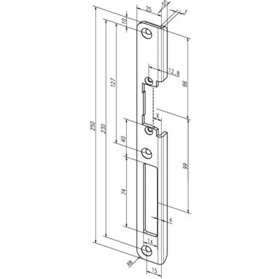 Assa Abloy - Percutor acodado 63 b va An.25mm L.250mm - Türschloss-Teil Assa Abloy - Percutor acodado 63 b va An.25mm L.250mm - Türschloss-Teil