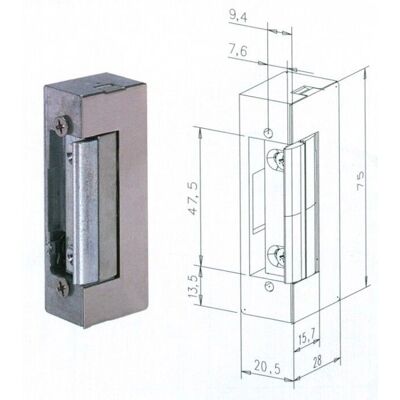 Effeff - Elektrische Blechschloss - Umkehrbar 12V - Hohe Widerstandskraft Effeff - Elektrische Blechschloss - Umkehrbar 12V - Hohe Widerstandskraft