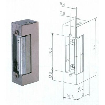 Effeff Cerradura eléctrica - Modelo SPE71E - Reversible, 24V, 3500N Effeff Cerradura eléctrica - Modelo SPE71E - Reversible, 24V, 3500N