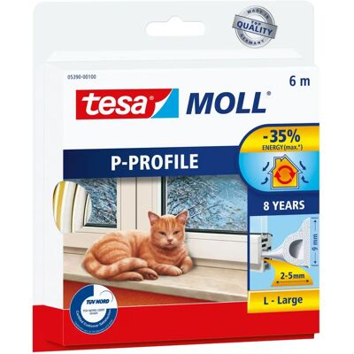 Tesa - Profilo P - Branco - 2-5mm - Vedação porta e janela Tesa - Profilo P - Branco - 2-5mm - Vedação porta e janela