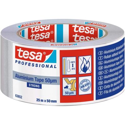 TESA Alumiiniliimapussi - 50mm x 25m - Raskas Kuormitus TESA Alumiiniliimapussi - 50mm x 25m - Raskas Kuormitus