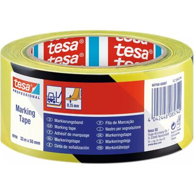 TESA 60760-00087 - Gul/Sort Klebebånd - 50mm x 33m TESA 60760-00087 - Gul/Sort Klebebånd - 50mm x 33m