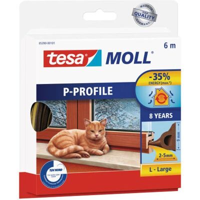 tesa 05395 Classic P Profile Rubber Sealing Insulation - Braun - Wetterfeste Gummidichtung - Energieeinsparung tesa 05395 Classic P Profile Rubber Sealing Insulation - Braun - Wetterfeste Gummidichtung - Energieeinsparung
