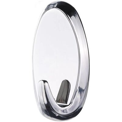 Tesa Modèle 58050-00012 Crochet Ovale Autoadhésif en Chrome - 2 pièces Tesa Modèle 58050-00012 Crochet Ovale Autoadhésif en Chrome - 2 pièces