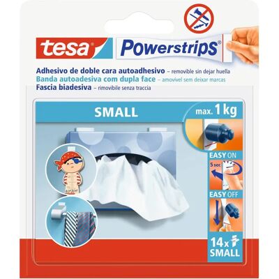 Tesa Piccole Powerstrips Bianche - Nastro adesivo per oggetti da muro Tesa Piccole Powerstrips Bianche - Nastro adesivo per oggetti da muro