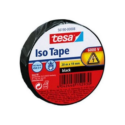 Nastro isolante Tesa 56190-00008 - Nero - 20m Nastro isolante Tesa 56190-00008 - Nero - 20m