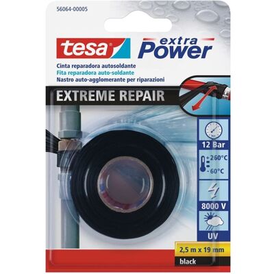 Fita de Reparo Extreme Power Tesa - Preto 2,5m x 19mm - Fitas Fita de Reparo Extreme Power Tesa - Preto 2,5m x 19mm - Fitas