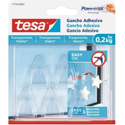 Tesa 77734-00001-00 Ganchos Adesivos Transparentes - Suporta 0,2kg Tesa 77734-00001-00 Ganchos Adesivos Transparentes - Suporta 0,2kg