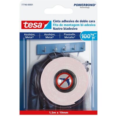 Tesa Powerbond Dubbelsidig Tejp - 5m x 19mm Tesa Powerbond Dubbelsidig Tejp - 5m x 19mm