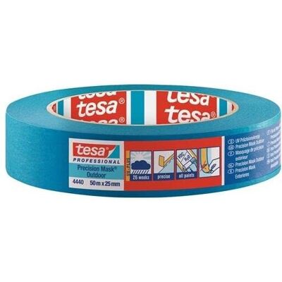 Tesa Precision Mask Outdoor - UV Resistant - 50m x 25mm - Blue - Masking Tape for Precise Edges Tesa Precision Mask Outdoor - UV Resistant - 50m x 25mm - Blue - Masking Tape for Precise Edges