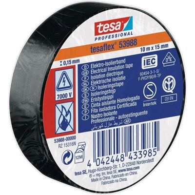 Tesa Sort Elektrisk Isoleringstape 15mm x 10m - Elektrisk Tape Tesa Sort Elektrisk Isoleringstape 15mm x 10m - Elektrisk Tape